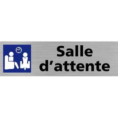 Pictogramme SALLE D'ATTENTE (Q0266).- Adhésif aspect aluminium brossé - (1/5)