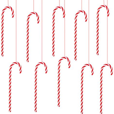 12 Stück 15 cm lange Weihnachtszuckerstangen als Christbaumschmuck (1/5)