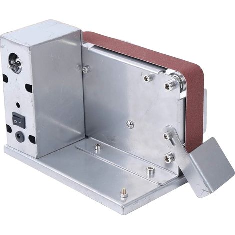 Ponceuse à bande, moteur de 200W, 7 vitesses réglables, 10 bandes abrasives compatibles, design compact, construction en acier de qualité supérieure (1/5)