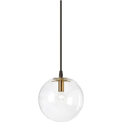 GENERIC-Suspension industrielle E27, transparente, en laiton, tête dorée, finition brillante, pour salon (20 cm) (1/5)