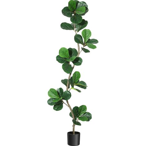 Arbre Ficus Lyre Artificiel Décoratif – Plante Synthétique avec Feuillage Réaliste, Pot Noir, Idéale pour Salon, Bureau, Décoration Intérieure/Supplémentaireérieure, Cadeau Maison-180cm