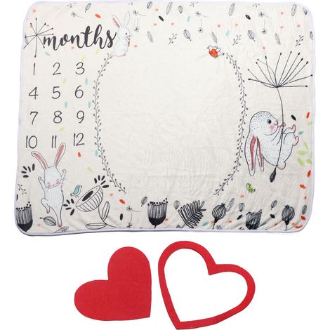 Couverture Bébé Évolutive Double Face Lapin Plante - Douce, Confortable pour Photos Nouveau-né et Décor DIY (1/5)