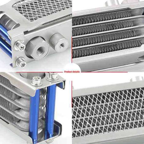 Color: Silver Material: Metal Oil cooler for off-road motorcycles/electric bicycles/angled mountain bikes. (1/5)