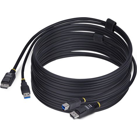 StarTech.com Câble KVM DisplayPort de 3m et USB 5Gbps, 4K 60Hz, Câble Combo DP 1.2 et USB pour Commutateurs/Switchs KVM (1/4)