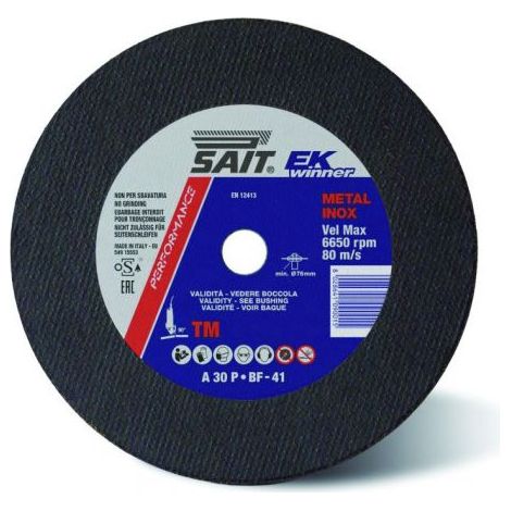Sait DISCO ABRASIVO PIANO ''EK WINNER TM'' per taglio ferro/inox Ø mm. 300x3,5x25,4 10 PZ