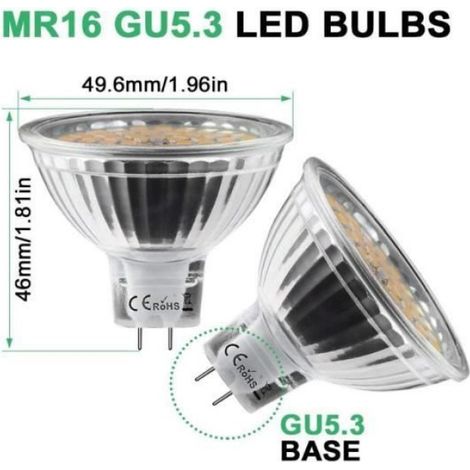 Ampoule Led - Mr16 Gu5.3 - 5 W - 2800 K - 450 Lm - Angle De Faisceau 120 Deg - Pour Intérieur - Lot De 1 (1/4)