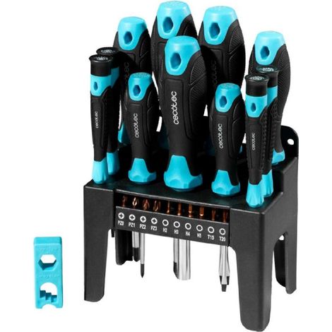 Cecotec Jeu de tournevis HardGyro 220 Magnetic. 22 pièces, acier CR-V, 10 embouts acier S2 traités antirouille. (1/5)