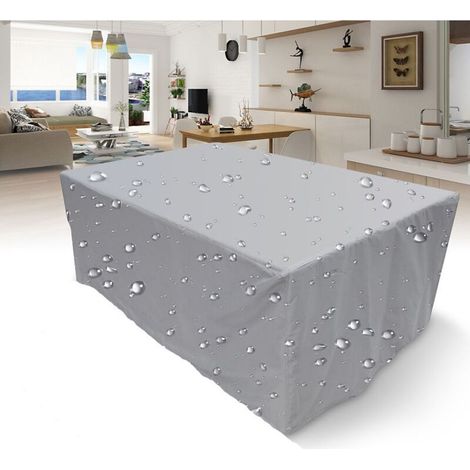Housse de protection rectangulaire pour salon de jardin, en polyester, imperméable, anti-poussière, anti-UV, pour chaises ou tables de jardin (dimensions : 260 x 135 x 82 cm) (1/4)