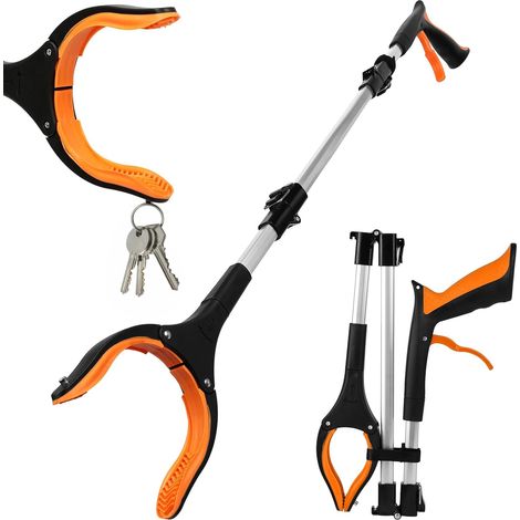 Pince Ramasse Objet - 91cm - Alliage Aluminium - Télescopique Et Magnétique - Jardin Et Maison - Orange (1/5)