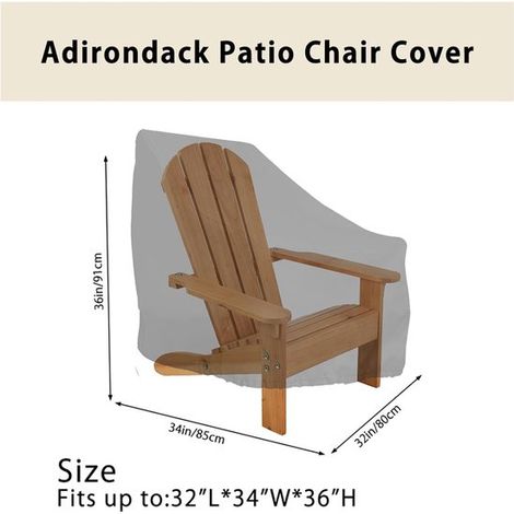 Funda para silla de jardín, 80 x 85 x 91 cm, tejido Oxford 210D, impermeable, protección UV, funda para césped y patio (1 unidad) (1/5)