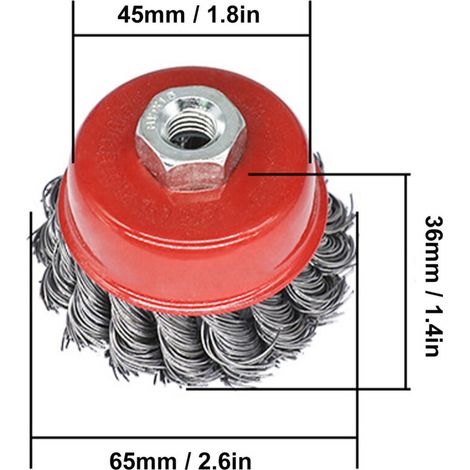 Set di 5 spazzole metalliche ritorte a forma di ciotola con fissaggio a vite M10, strumento di lucidatura -Crezuo