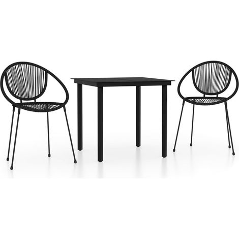 Maison Exclusive - Set Mobili da Pranzo per Giardino 3 pz Nero (1/5)