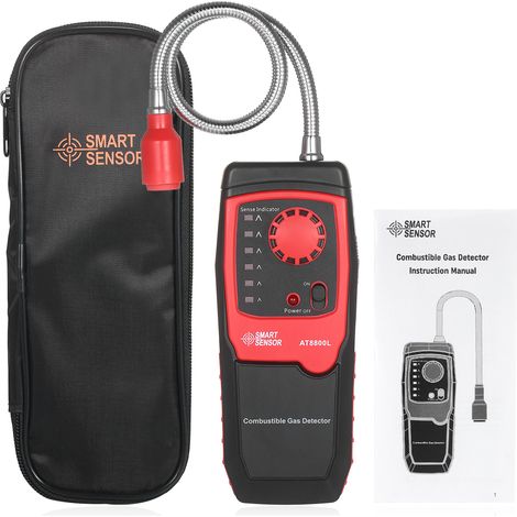 Détecteur portable de fuites de propane, de méthane et de gaz naturel, testeur de gaz combustible avec alarme sonore et lumineuse, sensibilité réglable.