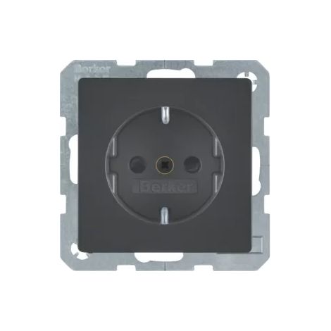 Berker Steckdose SCHUKO erh BS Q.1/Q.3 anthr 47236086 (1/2)