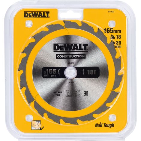 DeWalt Kreissägeblatt Handkr. 165/20 mm 18WZ