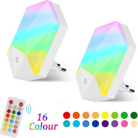 2pcs RGB-Fernbedienung Modell Nachtlicht, 16 Farben bunten intelligenten dimmbar Gradient Baby Zimmer Lampen und Laternen Umgebungslicht (1/3)