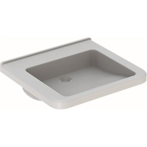 Lavabo Geberit Renova Comfort Square, adapté PMR, 60x55cm, sans troude robinetterie, sans trop-plein, Blanc