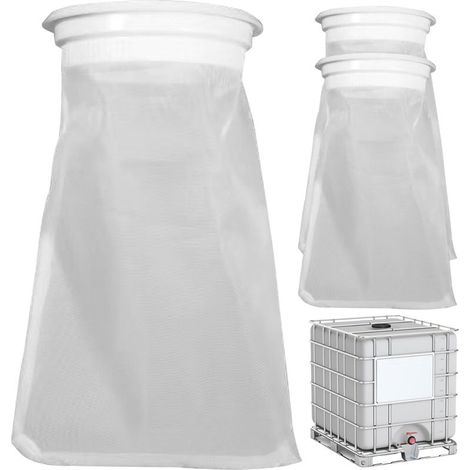 |Filtres conteneurs IBC, 3 pièces 5,3 x 250 mm, maille fine nylon lavable réutilisable, couvercle IBC, récupérateur eau de pluie (1/5)
