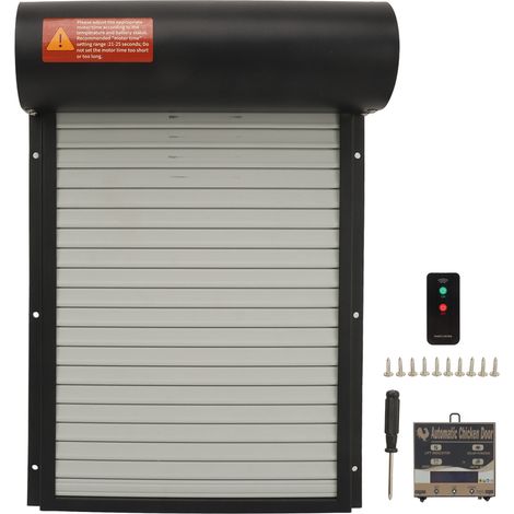 Poulailler automatique ouvre-porte batterie minuterie capteur lumineux télécommande écran LED manuel automatique noir (1/5)