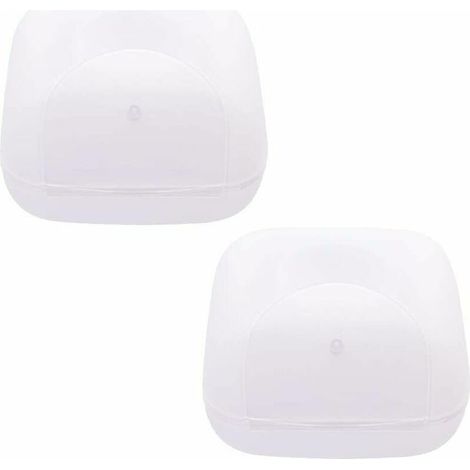 RHG Lot de 2 boîtes à savon de voyage fabriquées à la main étanches pour la maison et l'extéri (Petit blanc)