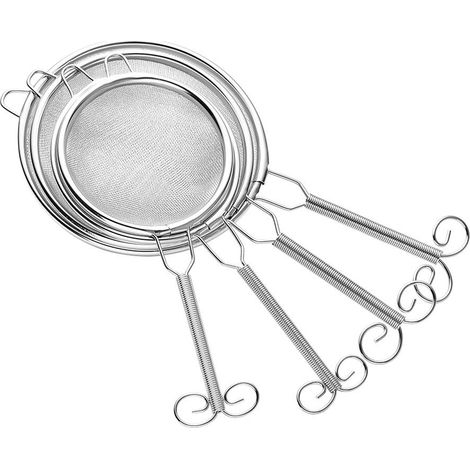 Passoire En Maille Acier Inoxydable - Filtre Cuisine Pour Farine Sauce Légumes - Lot De 4 Tailles (1/5)