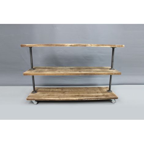 ORION91 Estantería con ruedas madera y acero alta calidad 99x65