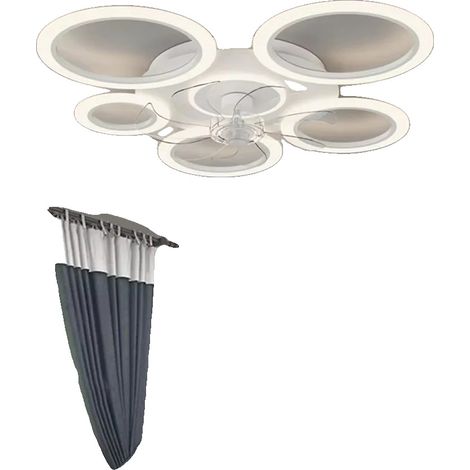 Ventilador de techo, 6 velocidades, luz LED regulable, BLANCO (1/2)