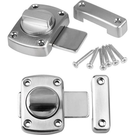 Gsedaox, Cerrojo giratorio para puertas, Pestillo para puertas, Función de rotación de 180°/Montaje universal izquierdo y derecho, 2 piezas (1/5)