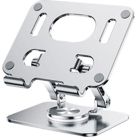Supporto da tavolo girevole e pieghevole Vvikizy per tablet in lega di alluminio con dissipazione del calore, multifunzionale. (1/4)