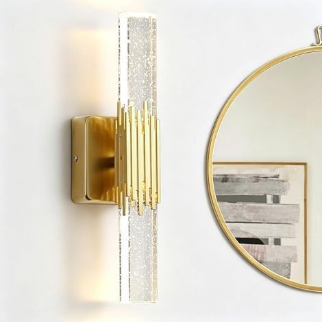 Applique Murale En Cristal De Bulle Dorée, Moderne Applique Murale En Cristal LED 3 Couleurs, Pour Chambre à Coucher De Chevet Couloir De Couloir De Salle à Manger éclairage (1/5)
