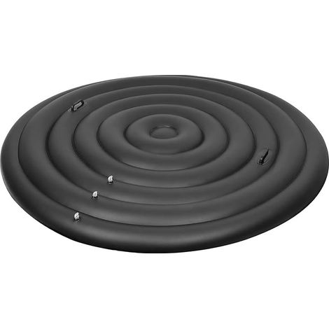 Housse de spa gonflable ronde en PVC de 180 cm pour jacuzzi, résistant aux intempéries, coupe-vent, imperméable, noir (avec poignée) (1/5)