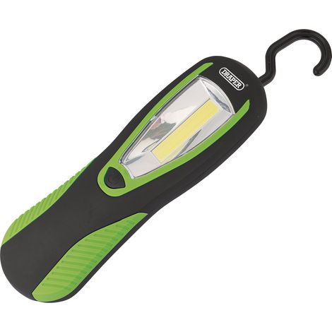 COB LED Work Light with Magnetic Back and Hanging Hook, 3W, 200 Lumens, Green, 3 x AA Batteries Supplied (94520) (1/5)