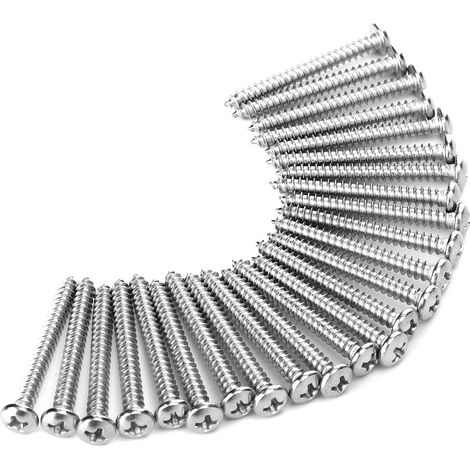 Vis 200 pièces M4 inox cruciformes autotaraudeuses avec rondelle embout bombé, kit de fixation (1/5)