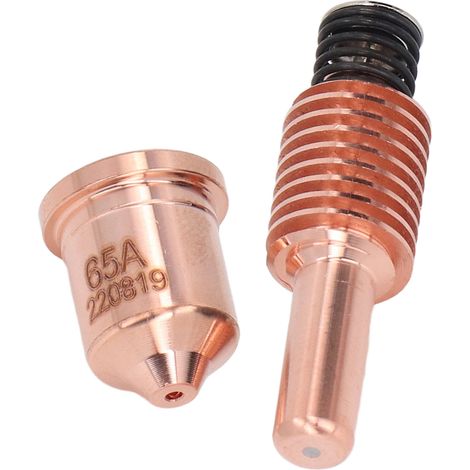 10 séries Kit de 10 électrodes et buses pour découpeur plasma Hypertherm : électrode 30-105A (2208422) et buse 65A (220819).
