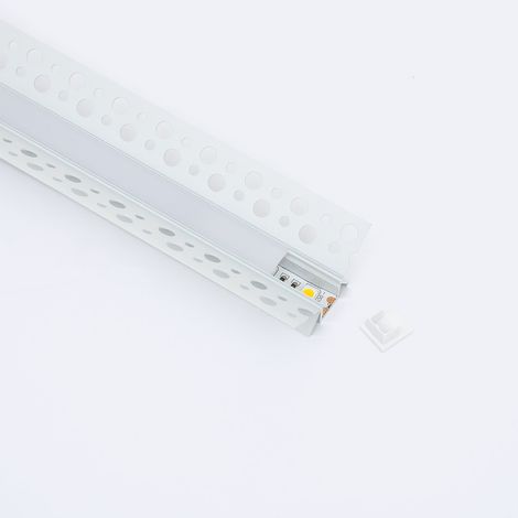 Aluminiumprofil Gipseinbau Ecke Innen LED Streifen bis 9 mm Weiß 2 m Weiß transluzent (1/4)