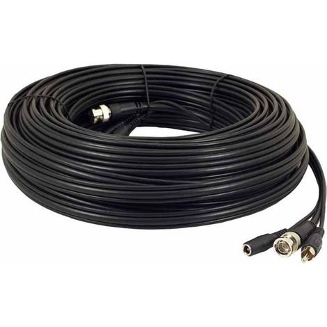 20M BNC Cable + DC Power with RCA Audio Connectors