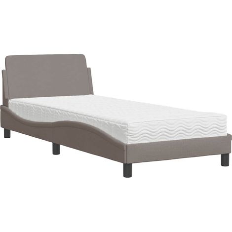 Maison Exclusive - Letto con Materasso Dover Tortora 80x200 cm in Tessuto (1/5)