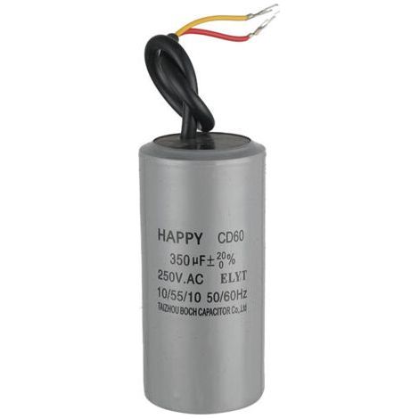 BUNTHAUS PA Condensateur de fonctionnement CBB60 40 µF 350 V CA 2 fils 50/60 Hz, cylindre 105 x 50 mm avec bornes pour compresseurs d'air, condensateurs haute température (1/4)
