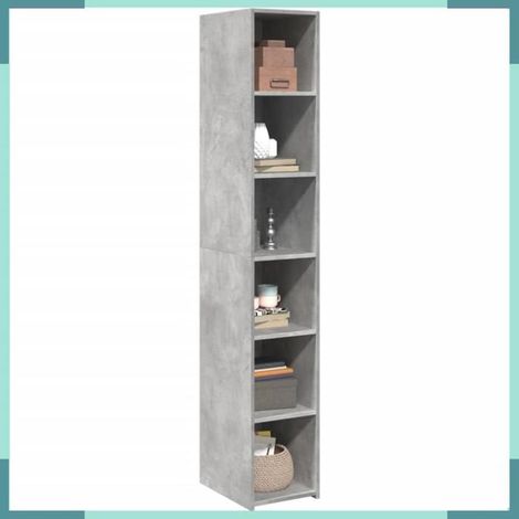 846414 Buffet haut gris béton 30x41x185 cm bois d'ingénierie (1/5)