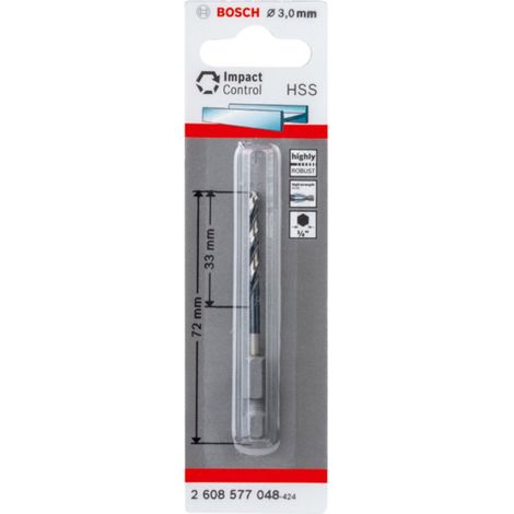 Bosch 2608577048 Broca helicoidal para metal Impact HSS hexagonal 3mm (1/4)