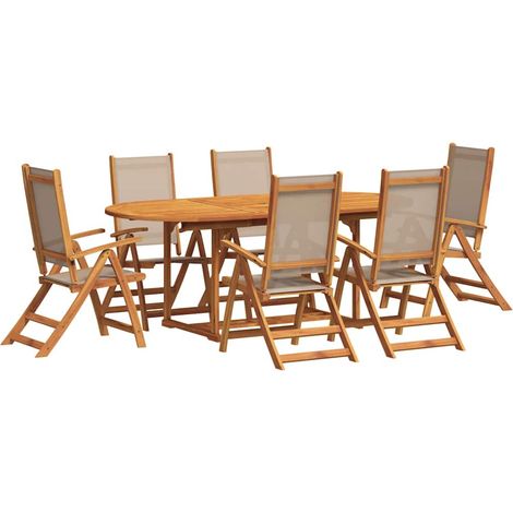 Maison Exclusive - 7-tlg. Garten-Essgruppe Massivholz Akazie und