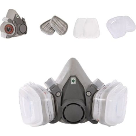 6200 Masque de Protection Respiratoire Réutilisable, Anti poussière, Anti gaz avec Filtres pour Peinture, Travaux, Bricolage, Ponçage (1/4)