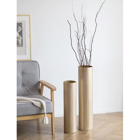 Métal Grand Vase a Poser au Sol: Or Vase de Sol Decoratif 2pcs (1/5)