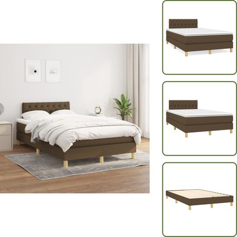Boxspringbett mit Matratze Dunkelbraun 120x200 cm Stoff - Boxspringbett - Doppelbett - Bettenrahmen - Matratze - Nachttisch (1/5)