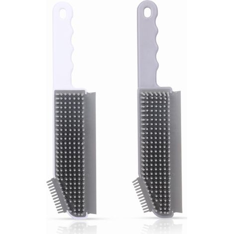 Lot de 2 brosses de nettoyage pour joints de fenêtres, outil multifonctionnel, nettoyage d'évier, nettoyage de cadre de fenêtre, brosse pour joints, pour salle de bain, cuisine, terrasse, sol