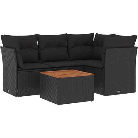 Maison Exclusive - Set de muebles de jardín 5 pzas y cojines ratá (1/3)