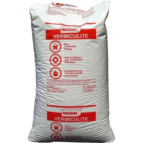 KKE – Vermiculite grade 3-M – Minéral naturel incombustible – Absorption d'eau 5x son poids – Densité 85 kg/m³ – Contenance 100 litres