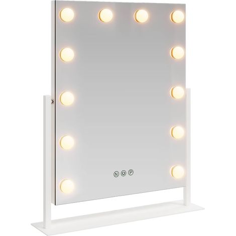 LED Vanity Mirror White 44 x 10 x 53 cm Glass and Steel vidaXL