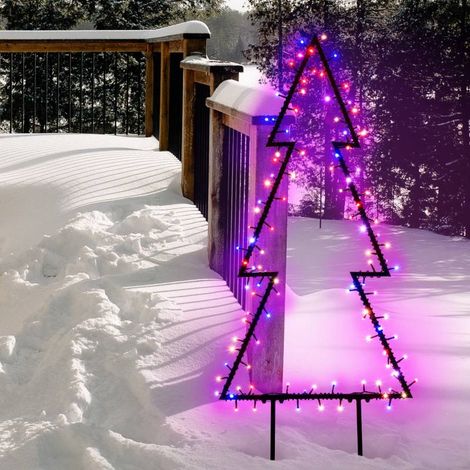 Sapin lumineux à planter H140cm 140 Led RGB 48 effets Wonder télécommande Lotti (1/5)