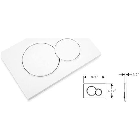 Plaque de rinçage à deux boutons compatible Geberit sigma01 interrupteur de panneau de toilette mural up300.115.770 (blanc)